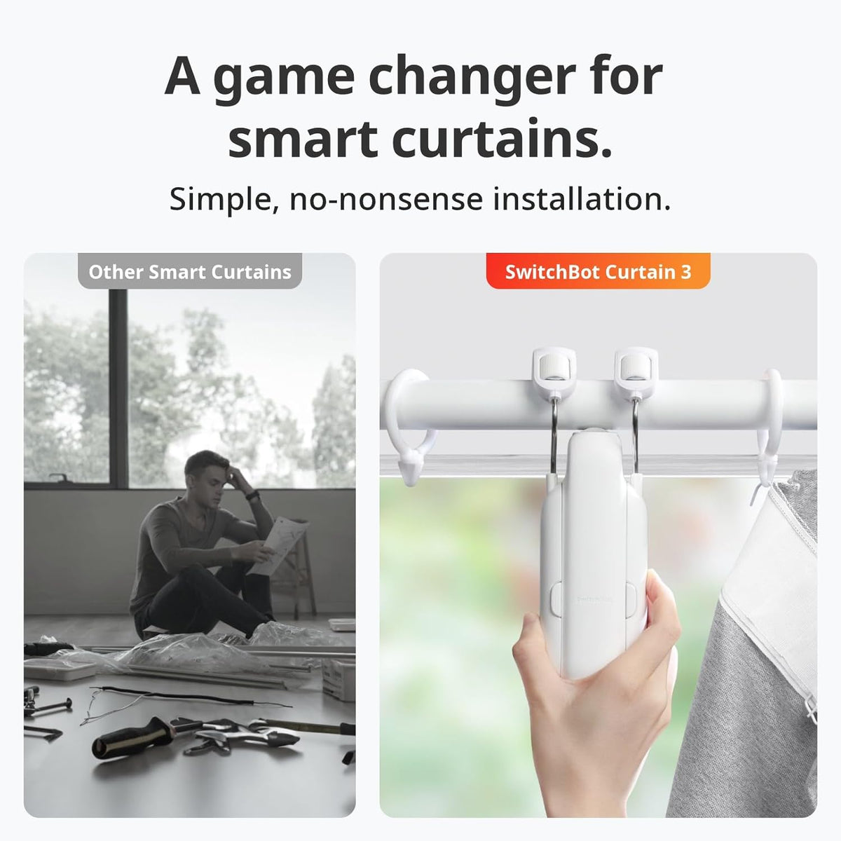 SwitchBot Curtain 3 U Rail – moteur de rideau connecté, vue 3
